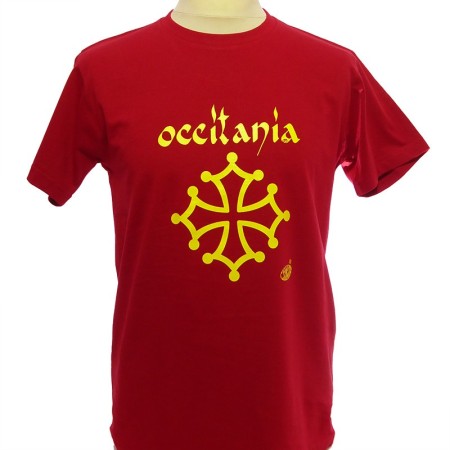 T-shirt homme croix occitanie, occitania Calligraphie