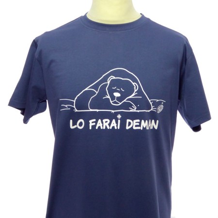 T-shirt humoristique ours je le ferai demain lo farai deman