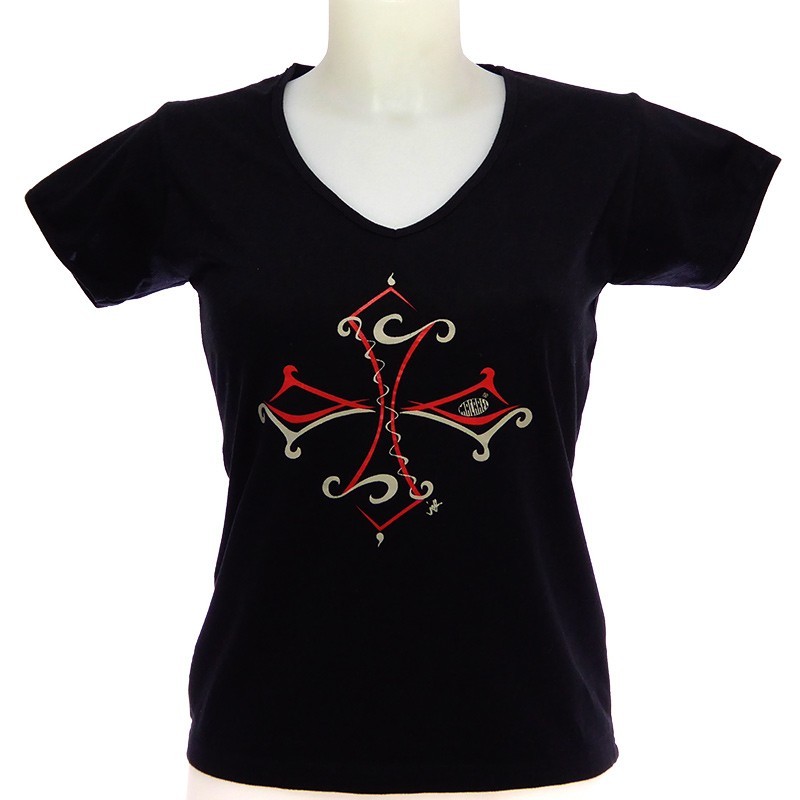 T-shirt femme croix occitane Tribal occitanie