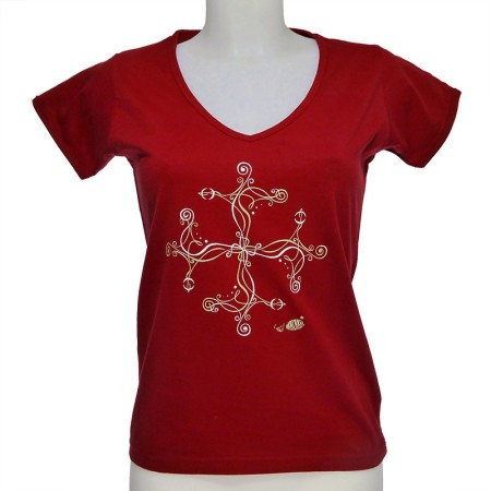 T-shirt femme croix occitane croix Tribal