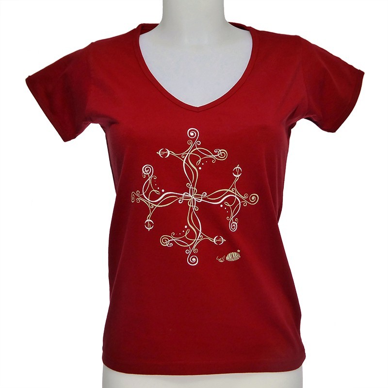 T-shirt femme croix occitane croix Tribal