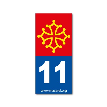 Autocollant 11 bleu pour plaque d'immatriculation