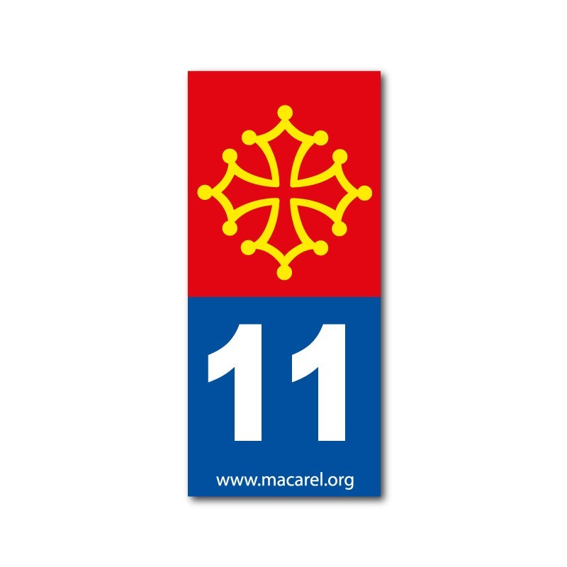 Autocollant 11 bleu pour plaque d'immatriculation