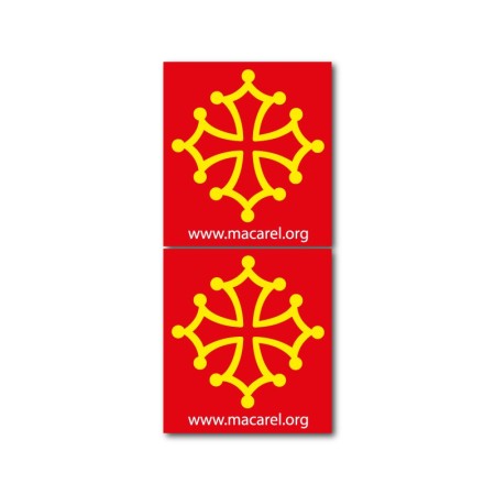 Autocollant Croix occitane pour plaque d'immatriculation (x2)