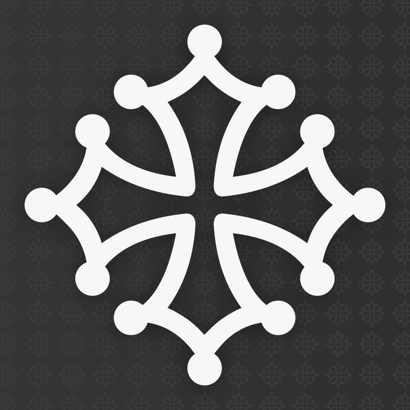 Sticker occitanie croix occitane 5 cm blanc