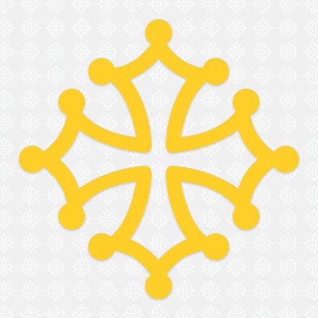 Sticker occitanie croix occitane 7 cm blanc