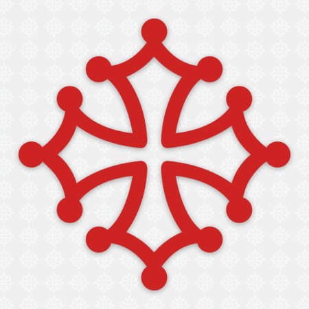 Sticker occitanie croix occitane 7 cm blanc