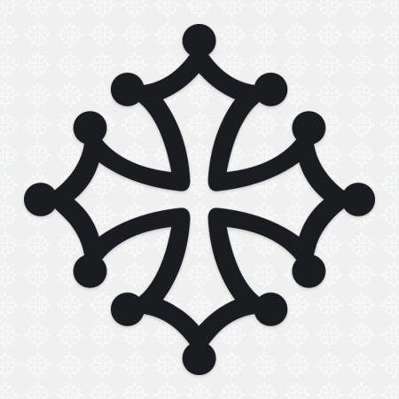 Sticker occitanie croix occitane 10 cm blanc