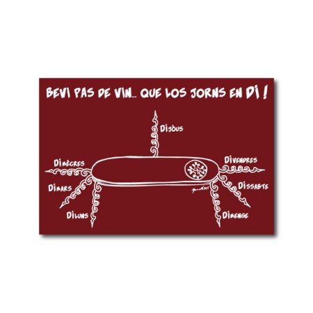 Carte postale Bevi pas de vin