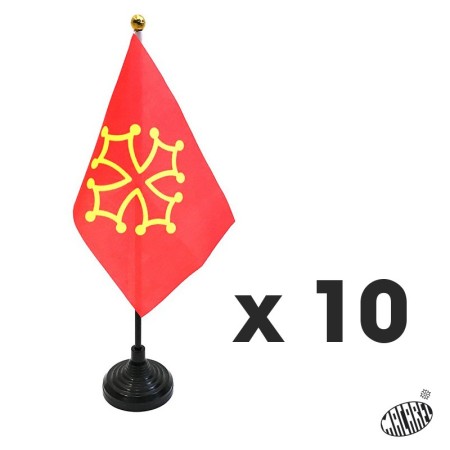 lot 10 drapeaux de table