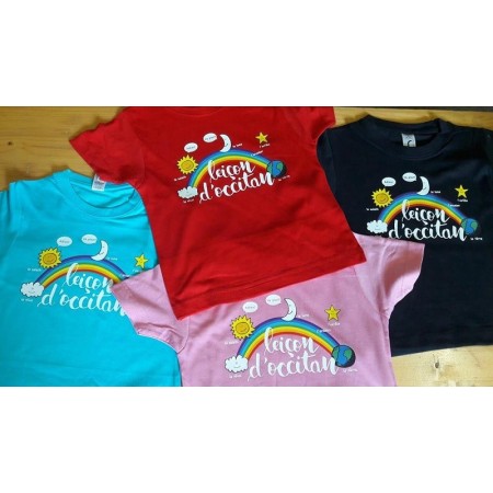 T-shirt enfant en occitan leiçon d'occitan rouge