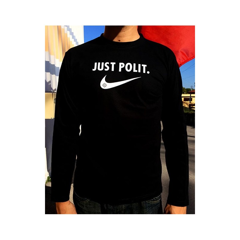 T-shirt homme noir à manches longues Just polit humoristique occitan