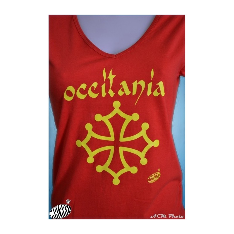 T-shirt rouge croix occitane occitània