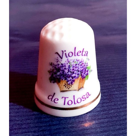 Dé à coudre en porcelaine Violette de toulouse
