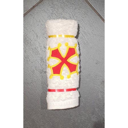 essuie-mains croix occitane avec anneau