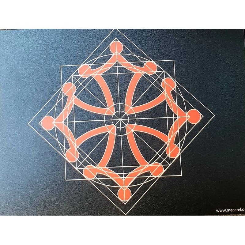 Tapis de souris noir croix occitane