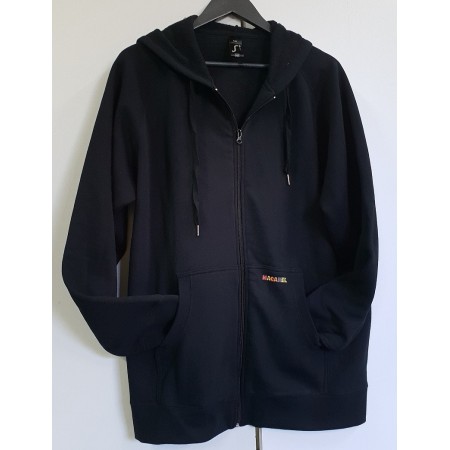 Sweat à capuche et zip bleu marine à croix occitane jaune