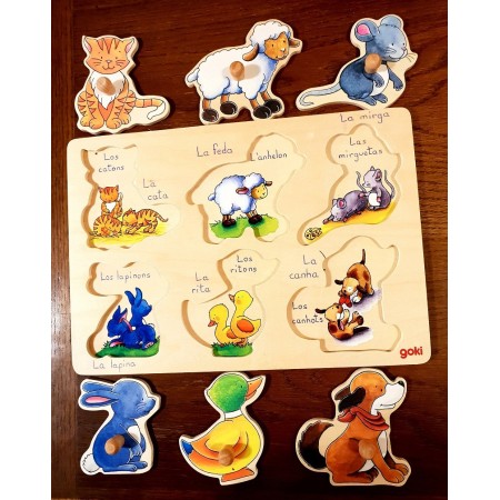 puzzle images cachées Maman et petit en occitan