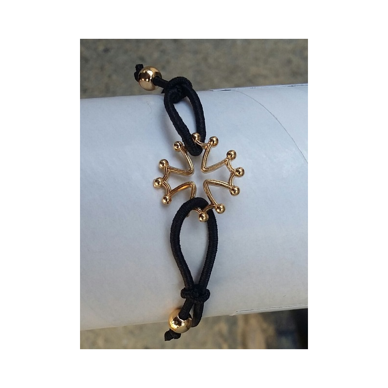 bracelet réglable croix occitane dorée
