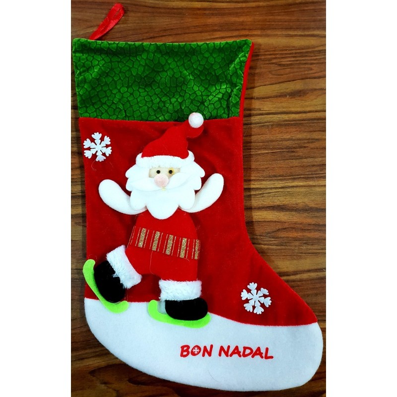 Botte tissu Noël grand modèle