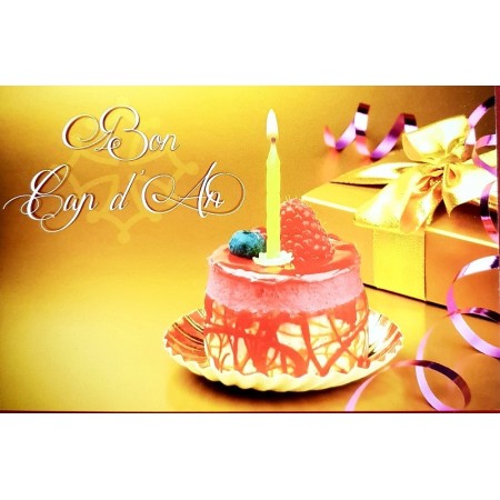 carte anniversaire en occitan Bon cap d'an gâteau & bougie