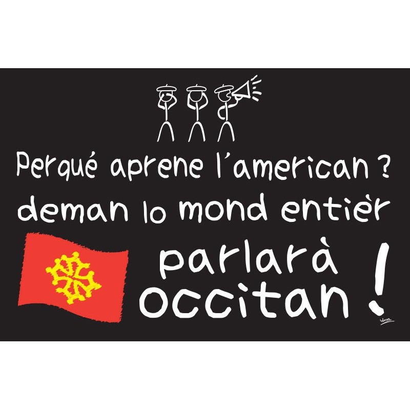 lot 50 cartes humour en occitan  Perqué aprene l'american ?
