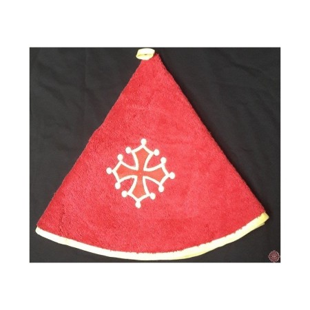 Lot 6 essuie-mains éponge rouge croix occitane