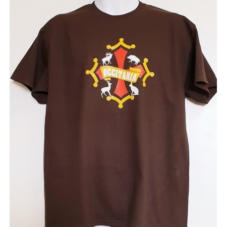 T-shirt Homme  occitan  Chasse coloris chocolat
