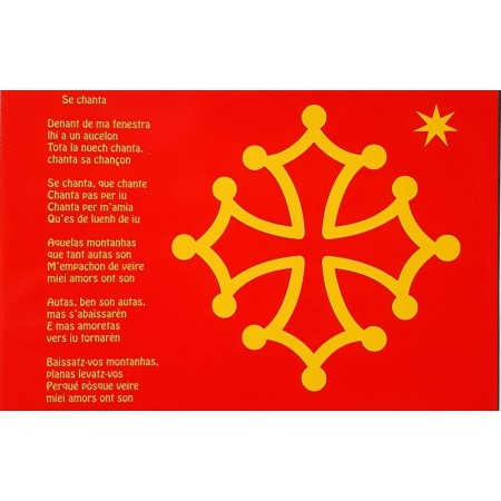 Lot 10 cartes Se chanta avec paroles et croix occitane étoile