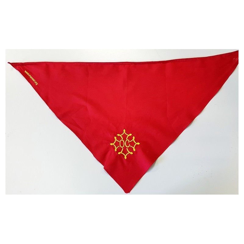 foulard coton brodé croix occitane