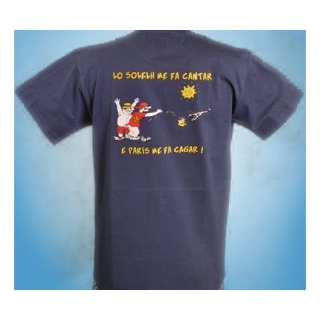 T-shirt Homme Lo solelh me fa cantar, Paris me fa cagar
