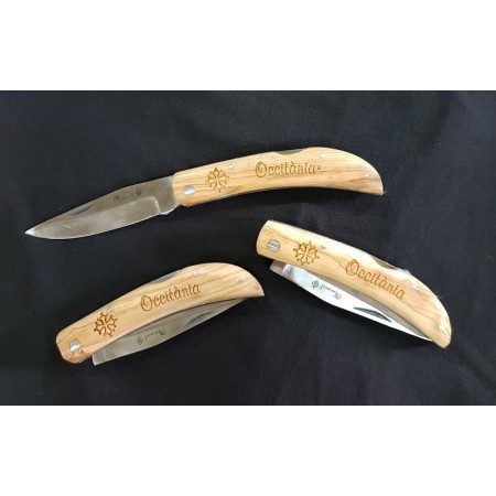 Lot 12 couteaux cran sécurité gravés croix occitane et Occitània