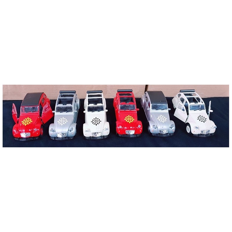 Lot 6 2CV grand modèle couleurs assorties