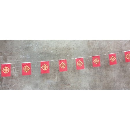 Guirlande 10 m de 20 drapeaux occitan de 20 x 30cm