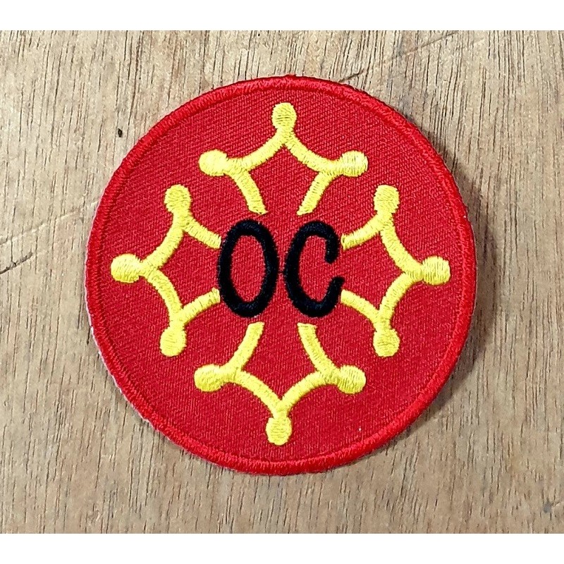 Ecusson thermo-collant rond croix occitane à coller ou à coudre