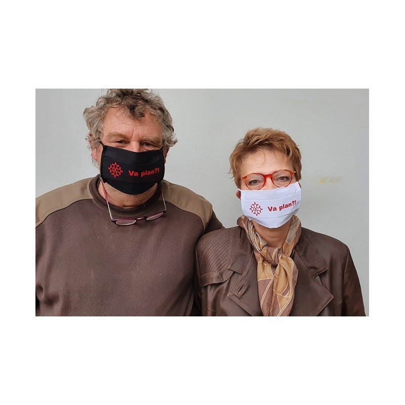 Masque de protection coton en occitan Va plan ? (ça va ?)