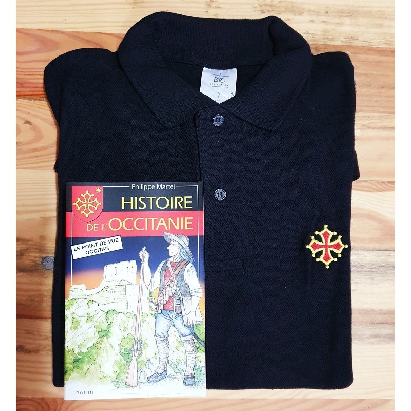 Lot polo brodé croix occitane + Histoire de l'Occitanie