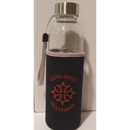 Bouteille en verre avec pochon néoprène Toulouse Occitanie