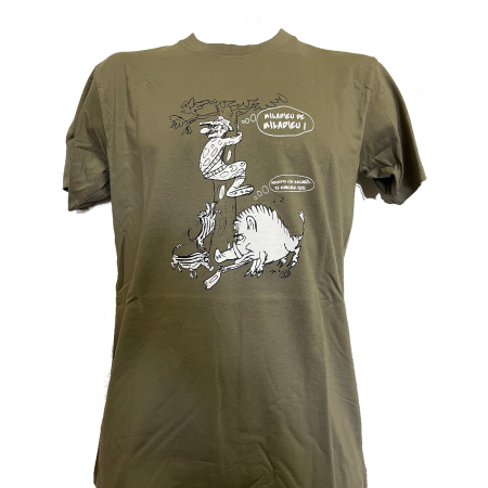 T-shirt humour Occitan Miladieu chasse