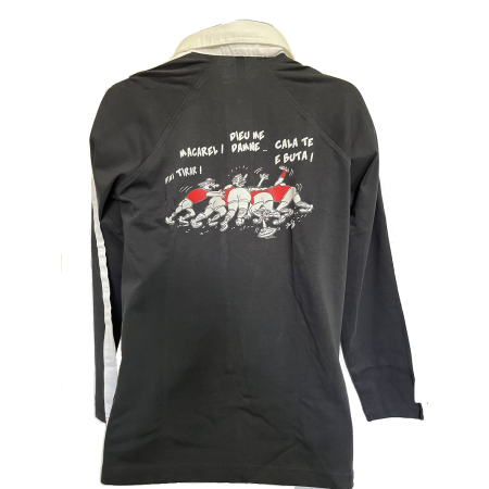 Polo rugby noir La mêlée en occitan