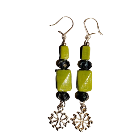 Boucles d'oreilles occitanes Verd e blu me foti de tu