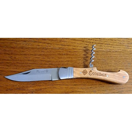 Lot 12 couteaux tire-bouchon gravés croix occitane et Occitània