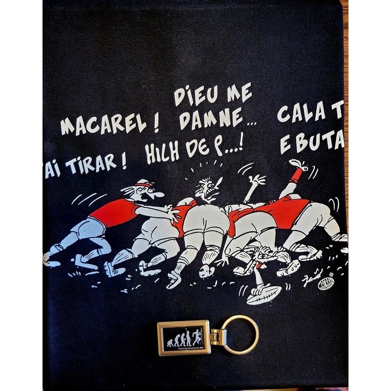 Lot T-shirt Homme La mêlée et porte-clés évolution rugby
