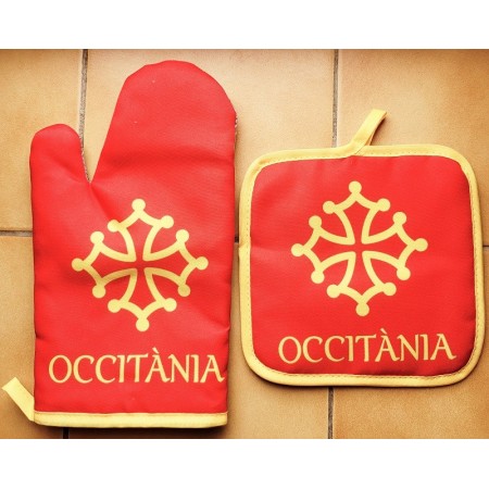 Ensemble gant et manique croix occitane et Occitània