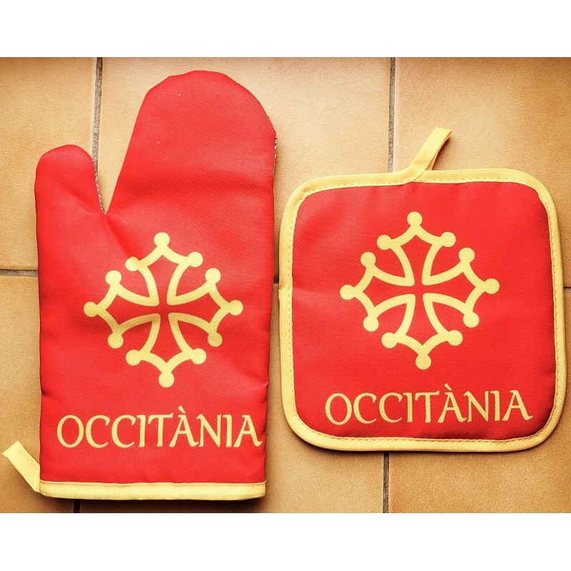Ensemble gant et manique croix occitane et Occitània