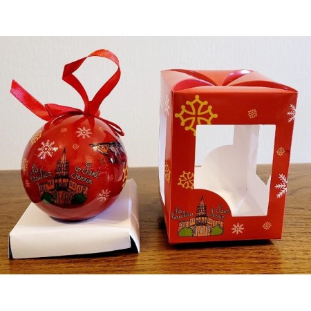 Boule de Noël incassable Toulouse croix occitane