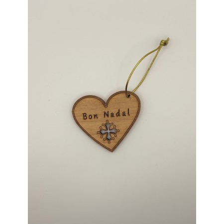 decoration de Noël coeur bon nadal bois