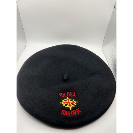 Béret Toulouse Tolosa et croix occitane