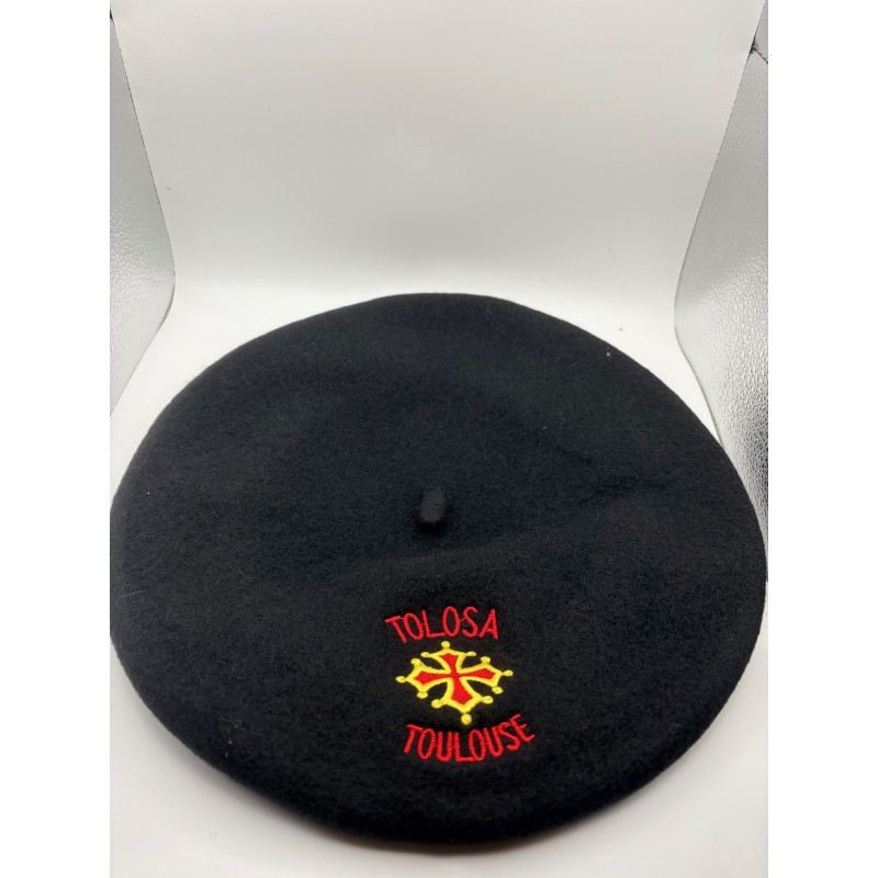 Béret Toulouse Tolosa et croix occitane