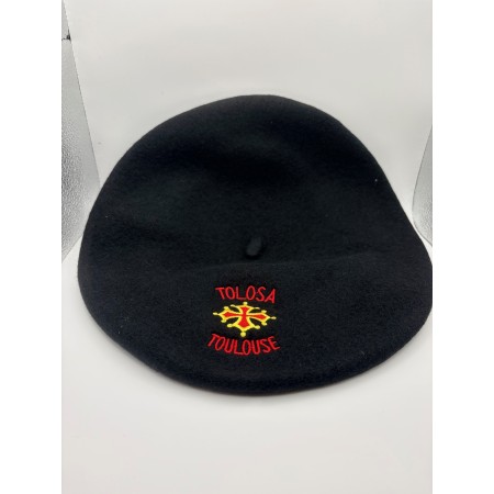 Béret Toulouse Tolosa et croix occitane